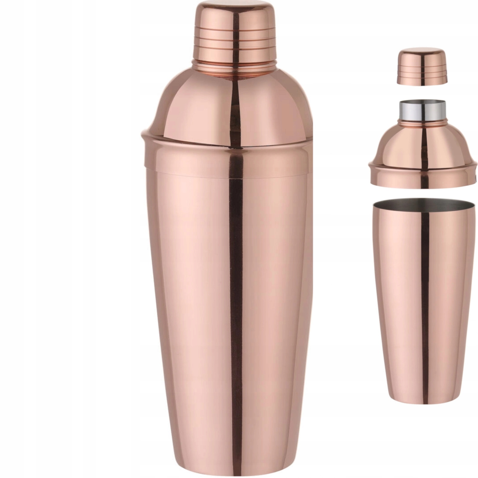 Barmanský shaker 3-dílný BarUp 0.8 l nerezová ocel měděná 240 mm