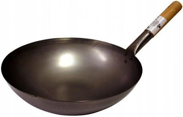 WOK ZE STALI WĘGLOWEJ 30cm - Zaokrąglony