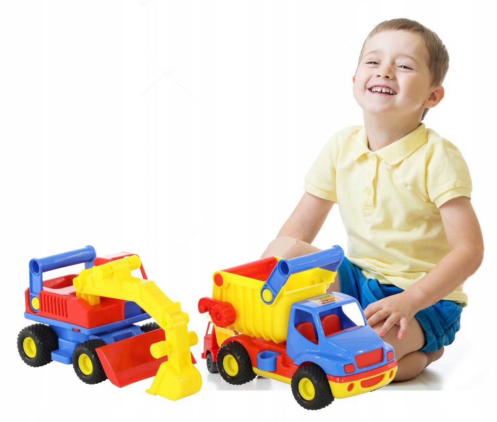 Samochód-wywrotka + koparka kołowa zestaw