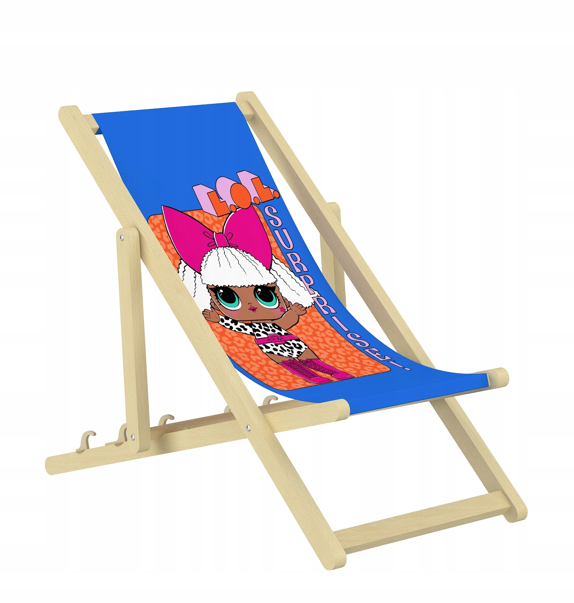 LEŻAK DZIECIĘCY dla dzieci OGRODOWY PLAŻOWY LOL RAINBOW HIGH 2 grafiki Długość 78 cm