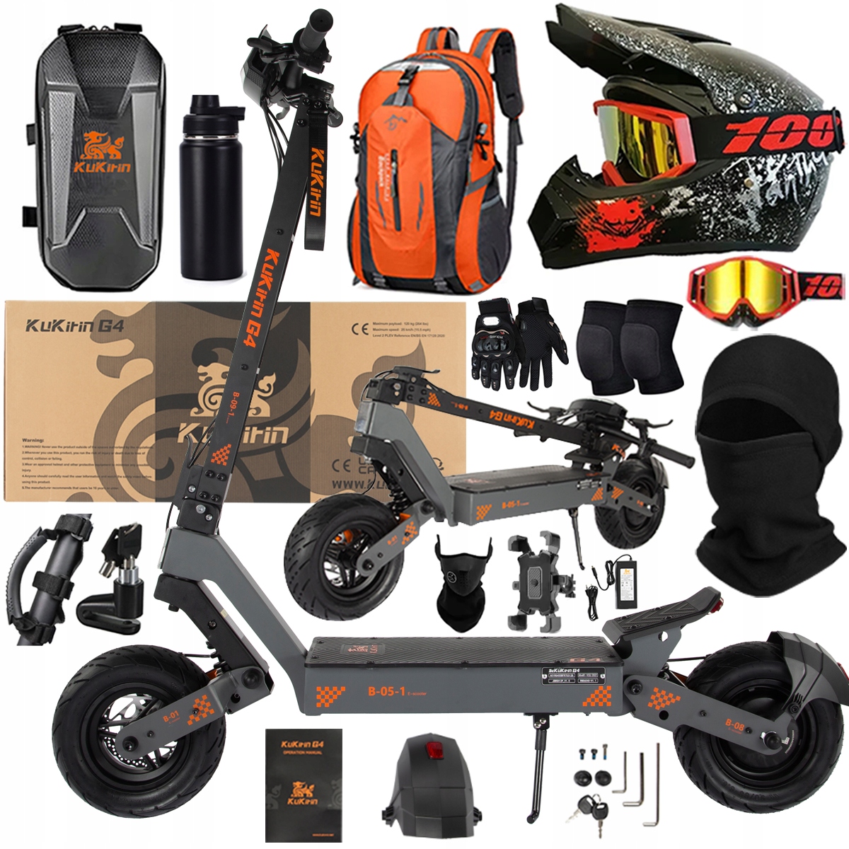 KuKirin G4 Skládací elektrická vozidla 2000W 70KM/H 60V 20Ah 75km Dárek