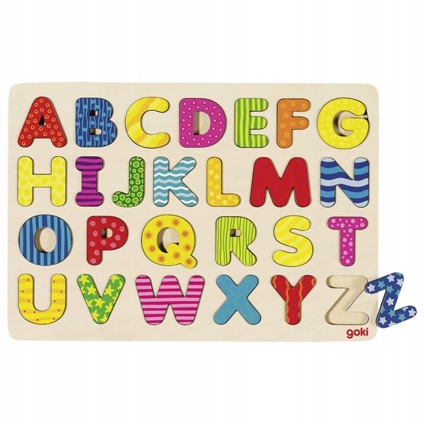 

Goki Duża układanka literki Drewniane puzzle Abc