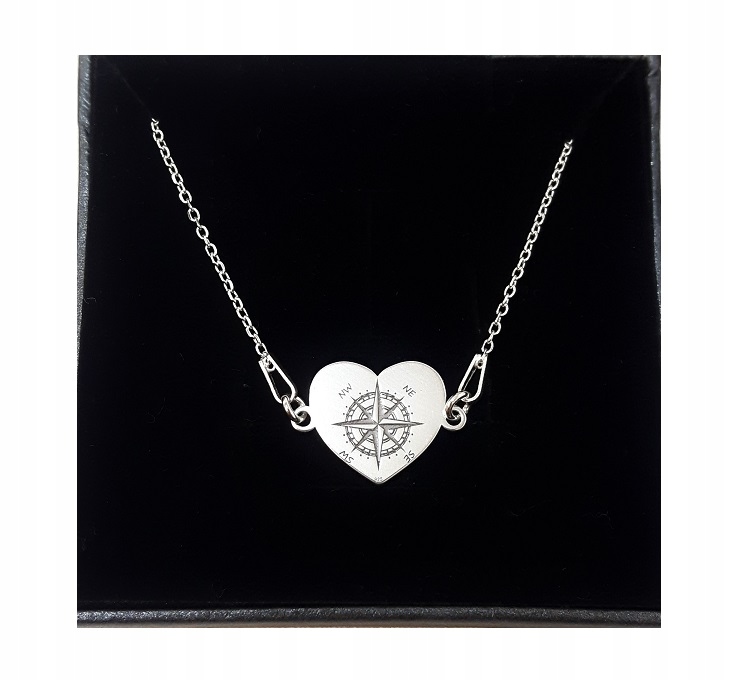 

Naszyjnik srebrny róża wiatrów kompas srebro 925