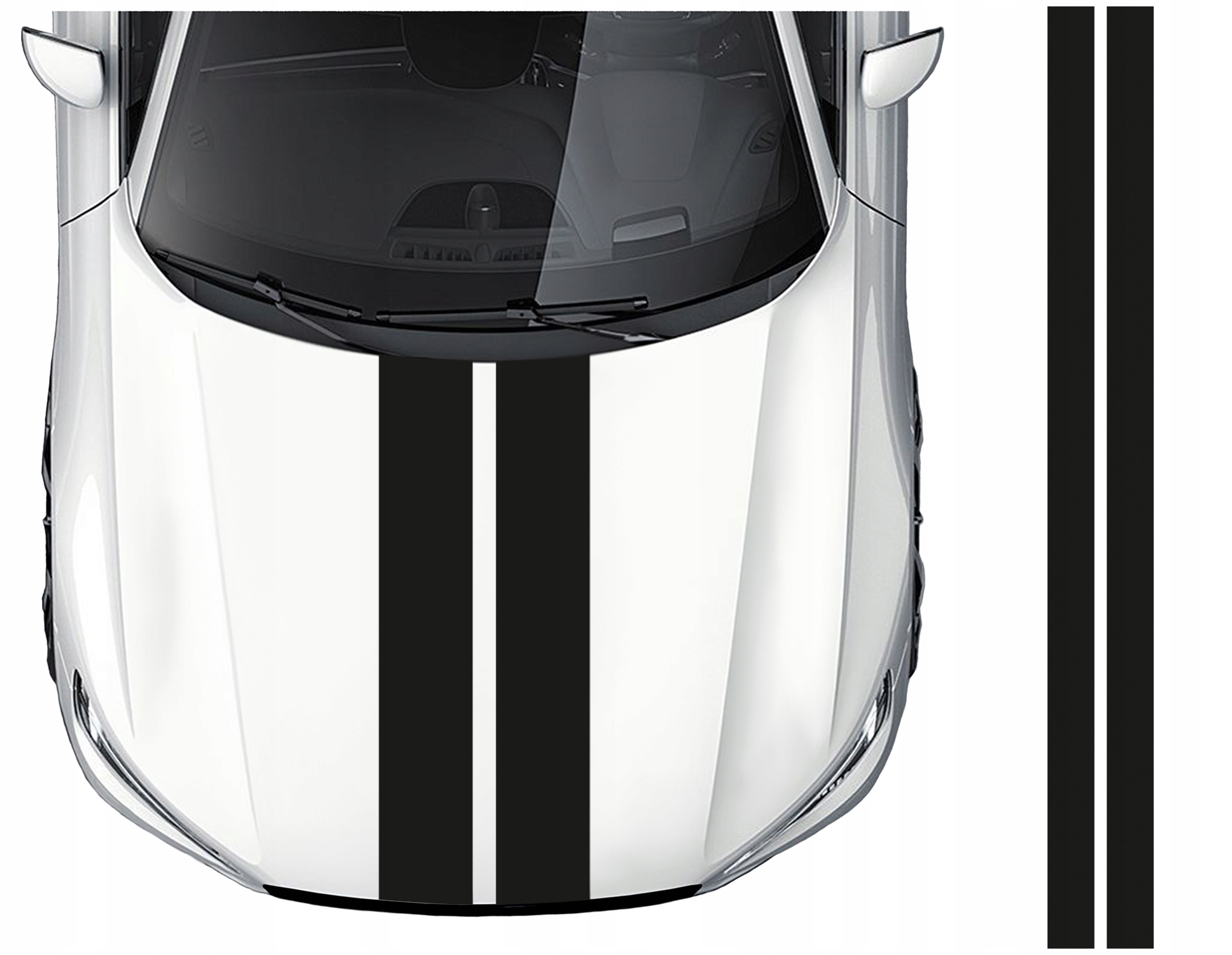 Pásky Na Auto samolepky 20 cm x 2 4,5 Metru Černé