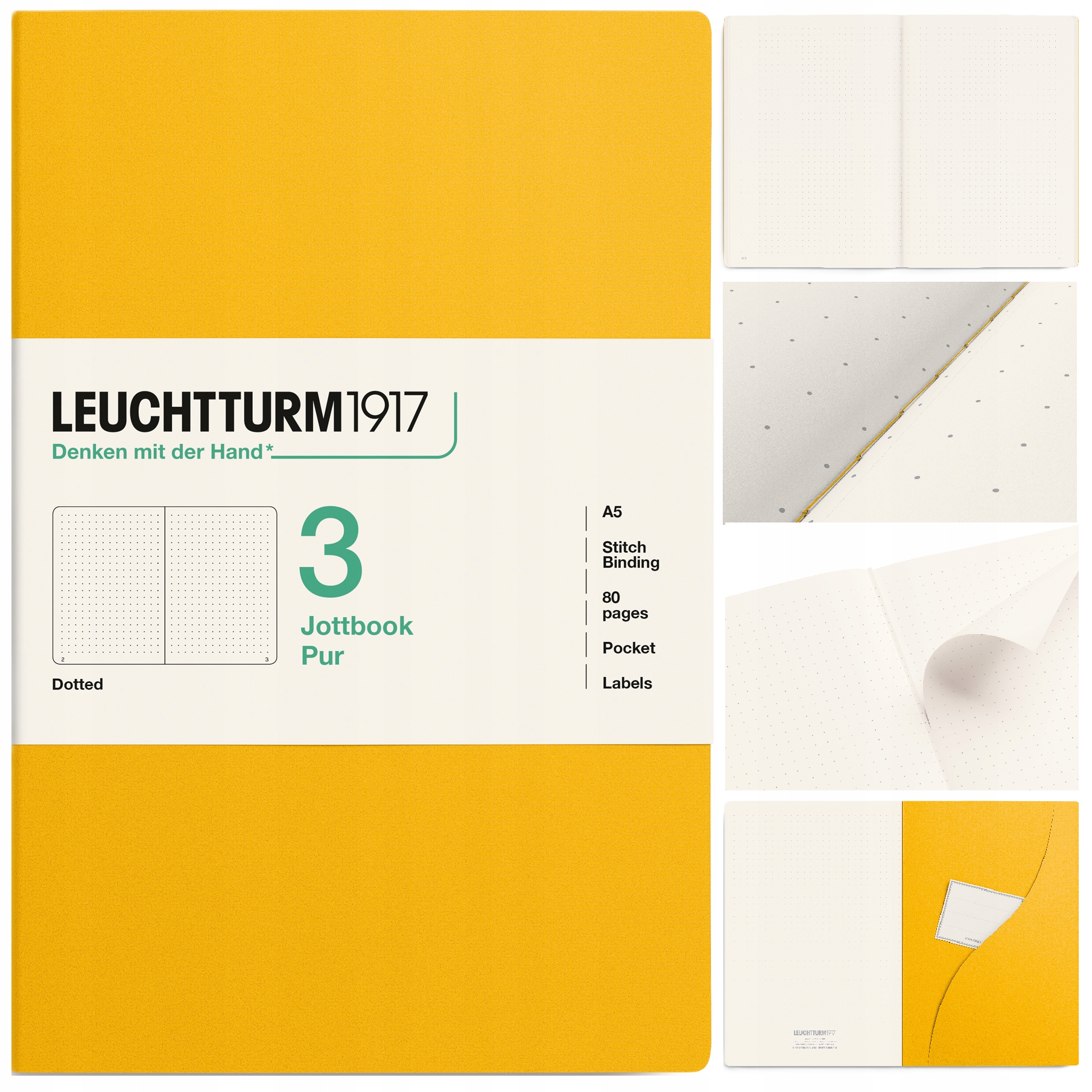 LEUCHTTURM1917 Notatnik notes w kropki A5 Jottbook Pur bullet 3sz Sunflower