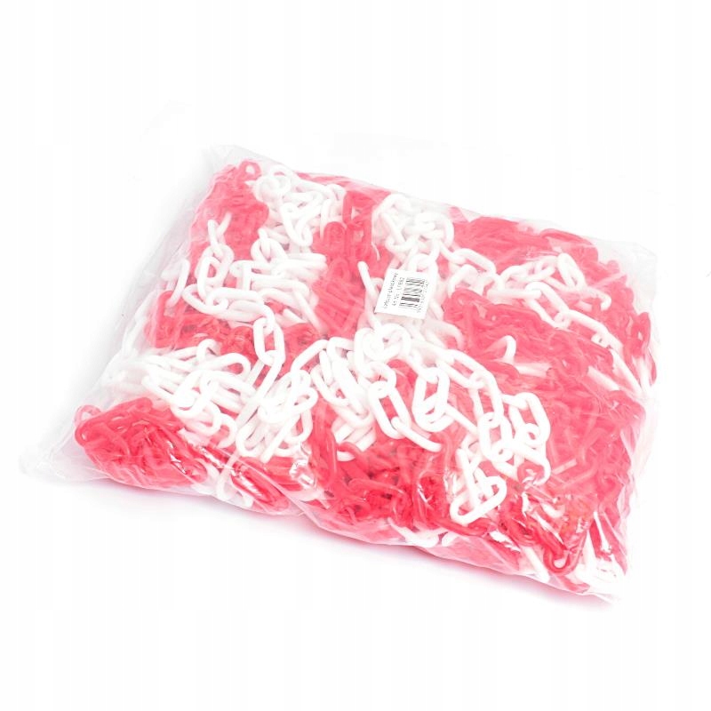 Řetěz Plastový Bílo-červený 6 MM X 25 M Háčky LP1R