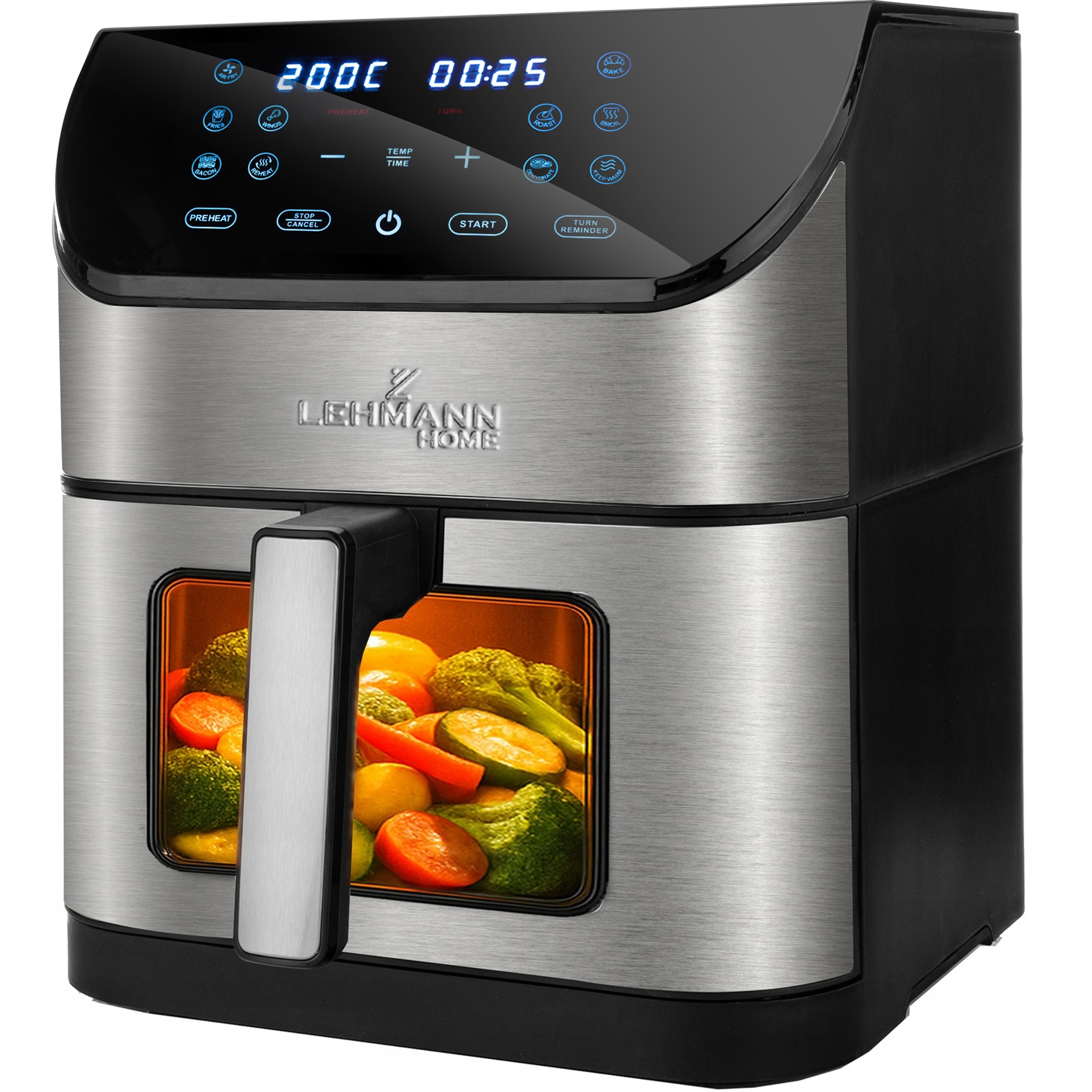 Beztuková Fritéza 1800 W Airfryer 8 L, Nepřilnavá, 12 Programů