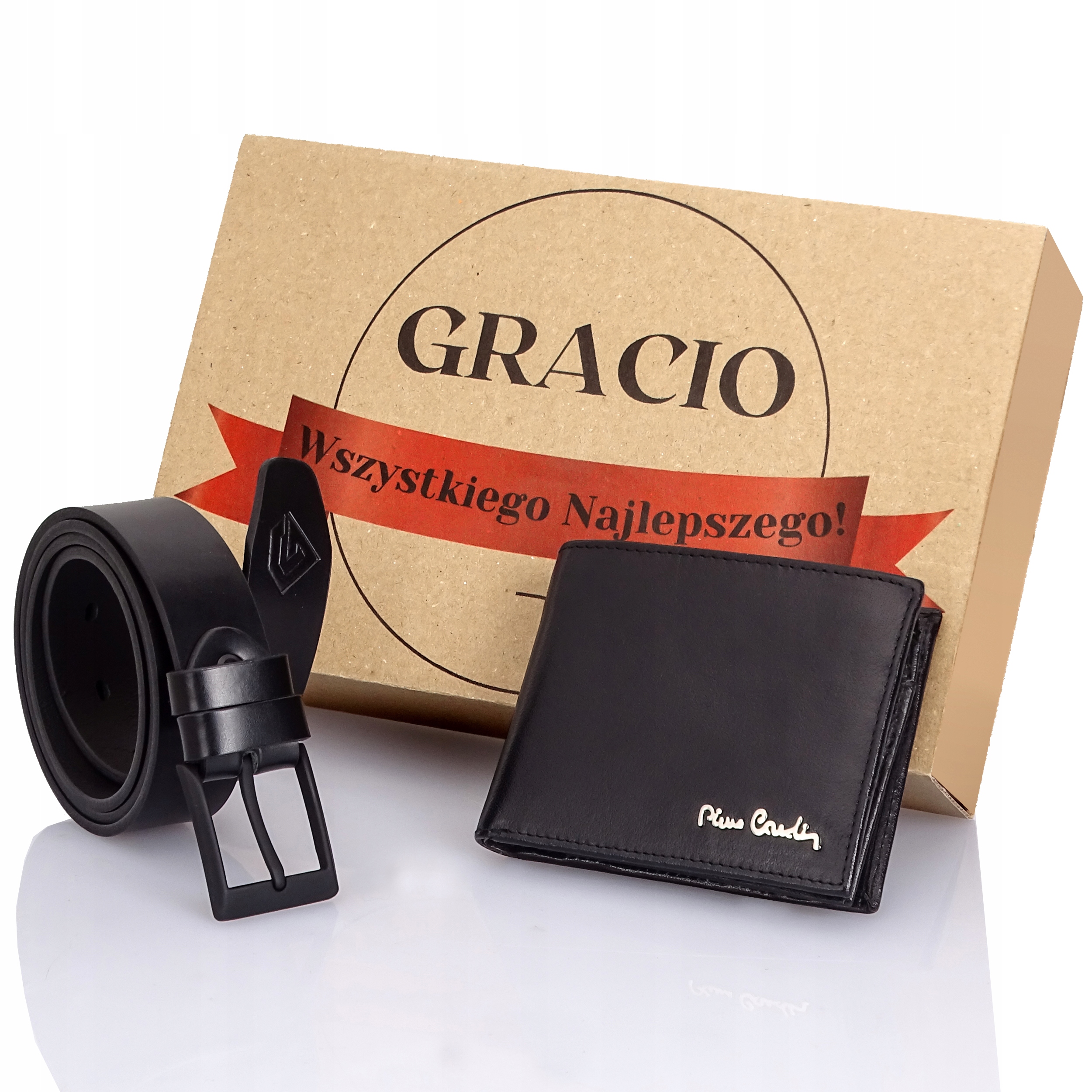 Pierre Cardin peněženka s věnováním a pásek 135 Gracio v dárkové krabičce