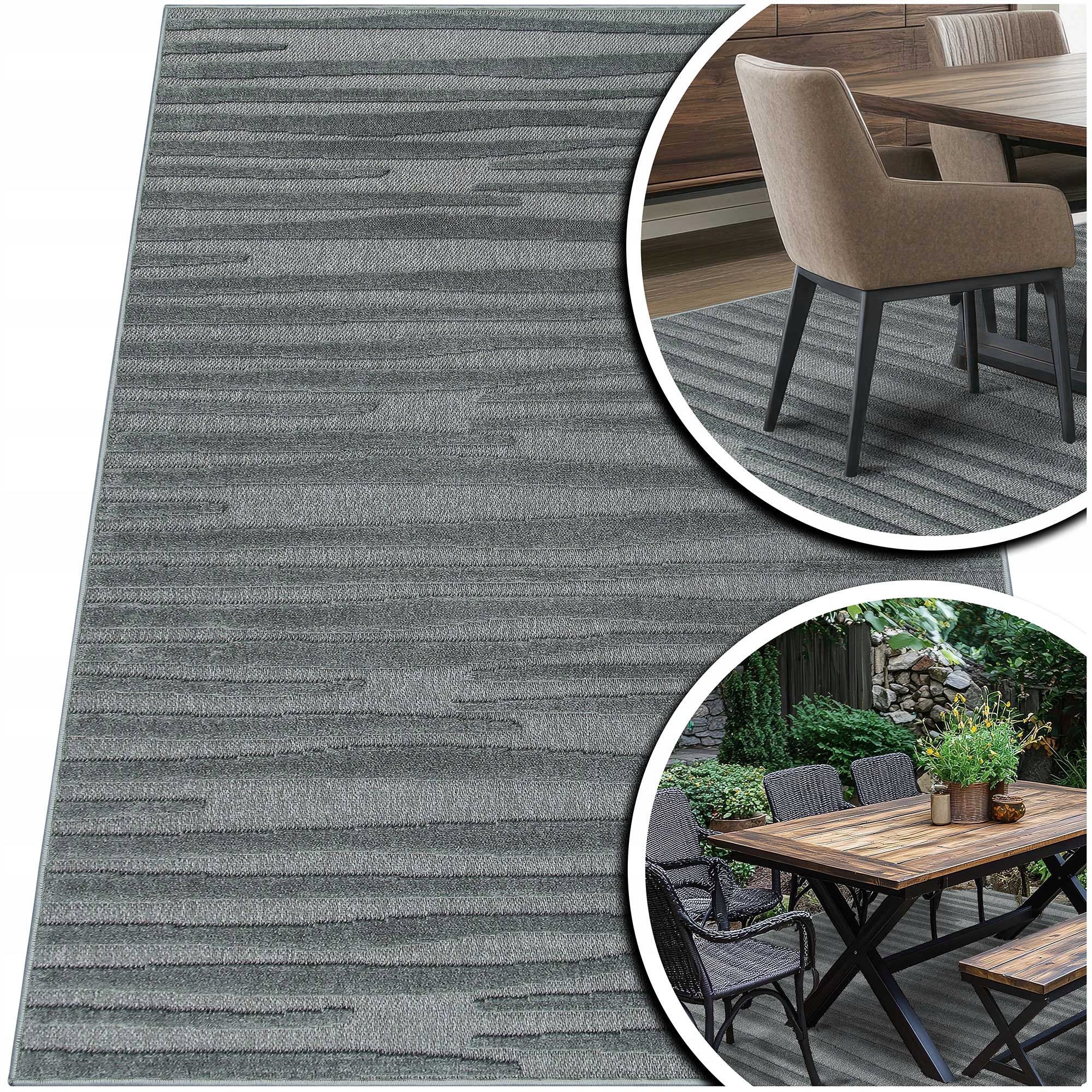 Šedý Koberec Koberec Do Obývacího Pokoje Černý Koberec Na Terasu Medúza 80x150