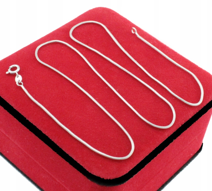 ŁAŃCUSZEK STAL CHIRURGICZNA SREBRNA ŻMIJKA / 1,3 mm TTM PLATYNOWANY