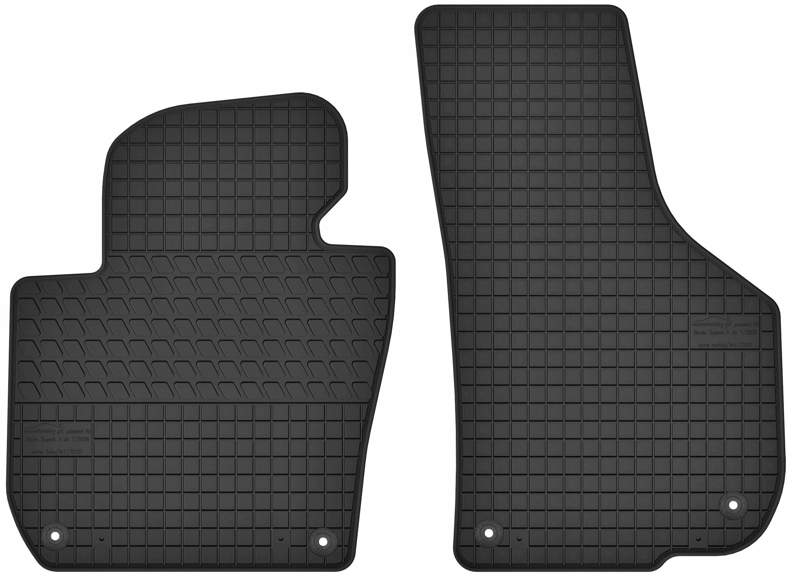 Dywaniki gumowe MotoHobby do Skoda SuperB II 2008-2015 sedan przód 2 szt.