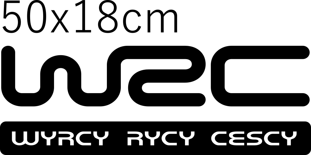 

Naklejka na samochód Wrc Wyrcy Rycy Cescy 50x18cm