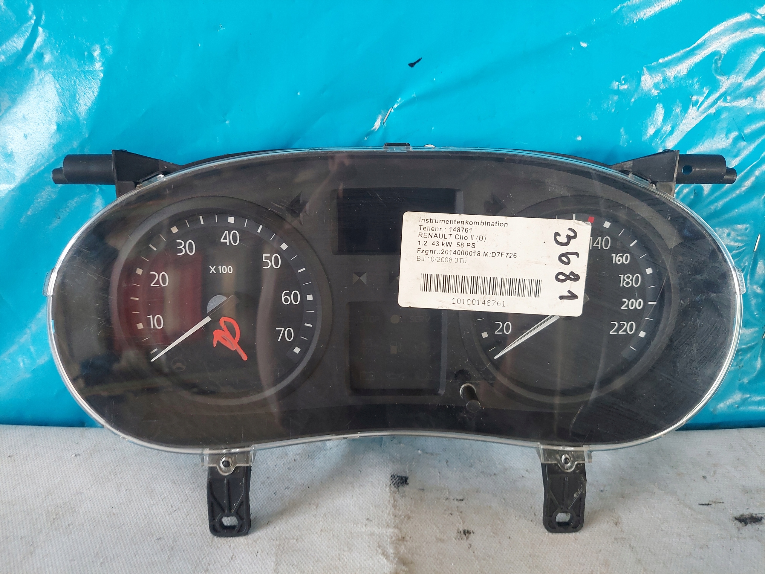 dials clock CLIO II 1.2 B P82002276525A