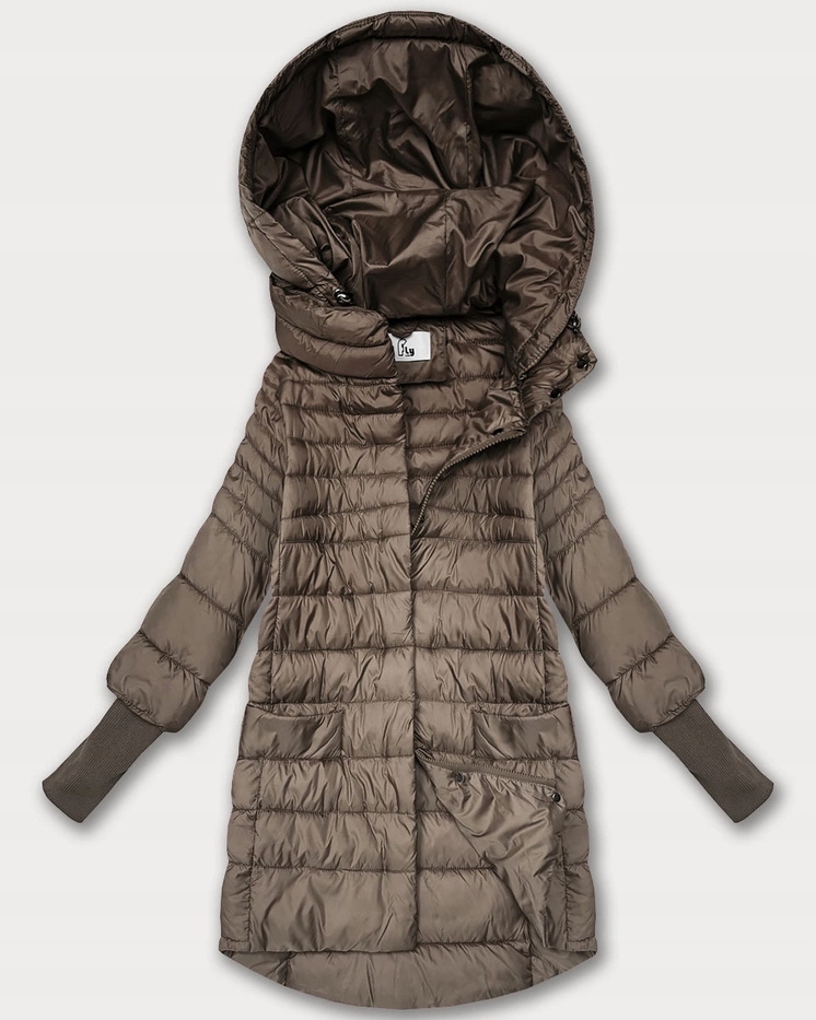 Dámská Bunda S Kapucí 1828 Béžová S (36)