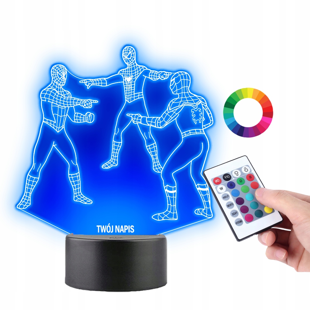 

Lampka na Biurko Statuetka 3D Spider Man Mem