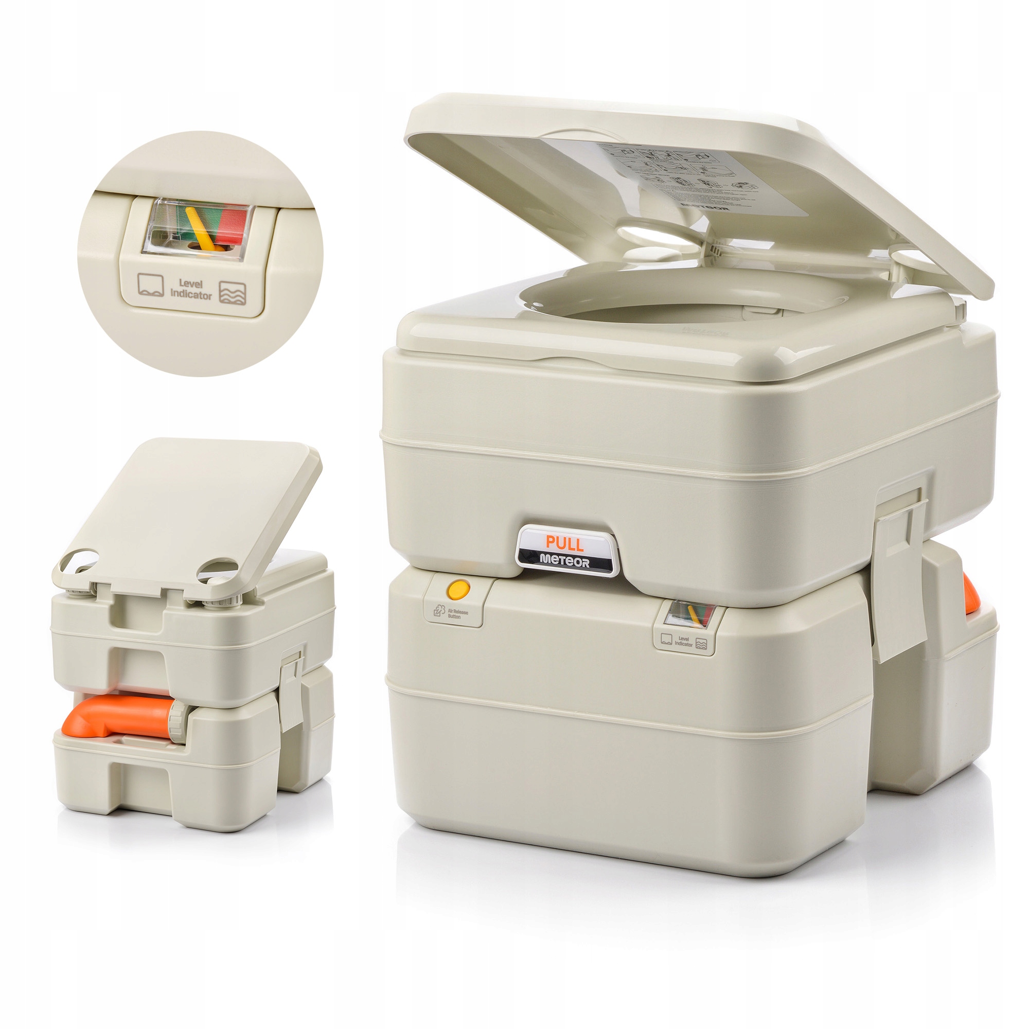 Turistická přenosná mobilní toaleta s splachovačem na pozemek stan 20 l