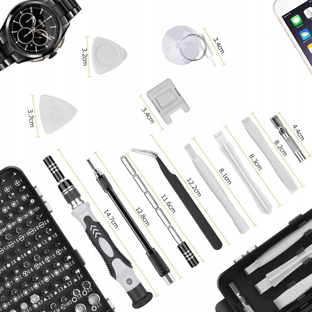 ZESTAW NARZĘDZI WKRĘTAKI PRECYZYJNE KOŃCÓWKI 115EL EAN (GTIN) 5907695529722