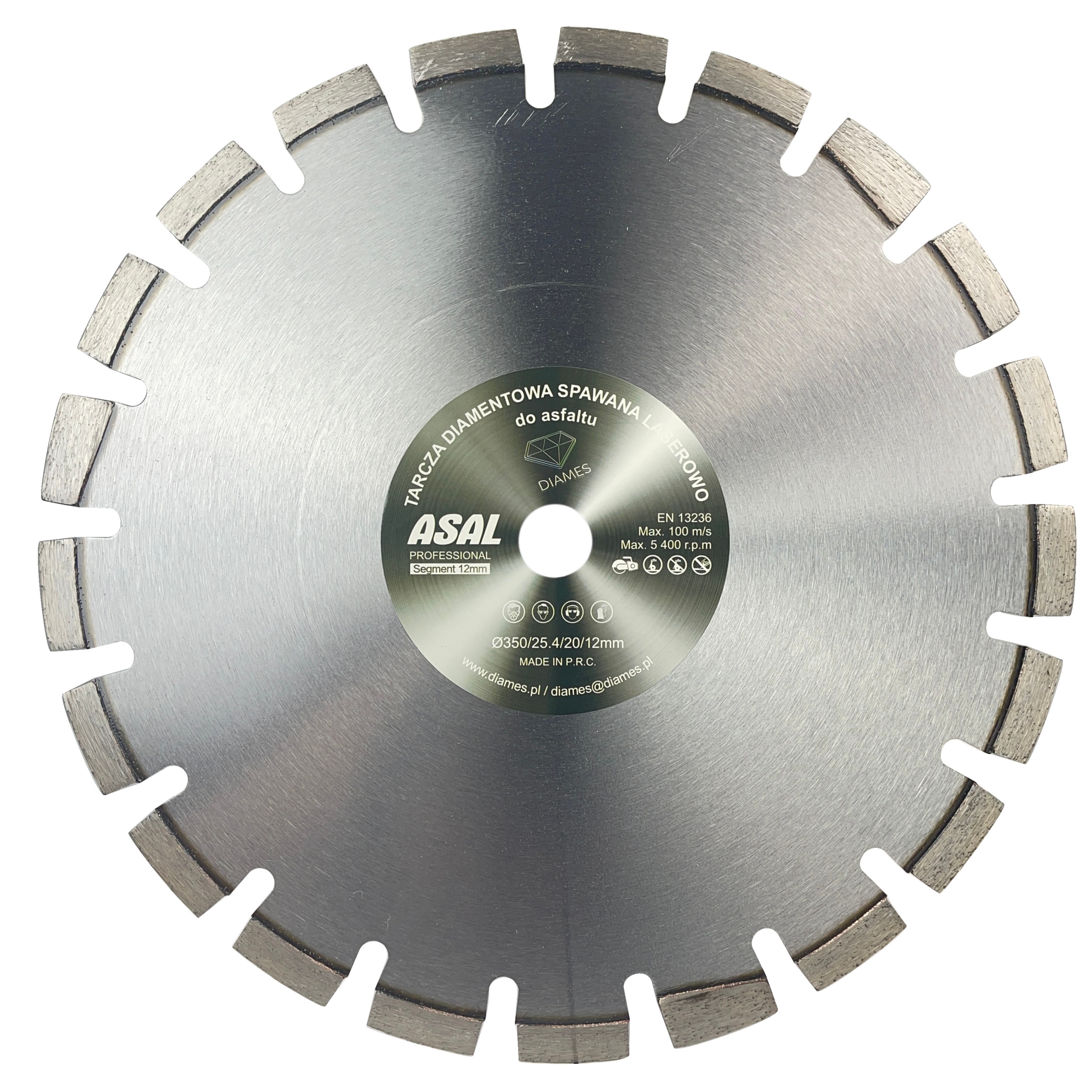 Diamantový Kotouč Diames Asal 350 MM Pro Řezání Asfaltu Asfaltový Segment 12 MM