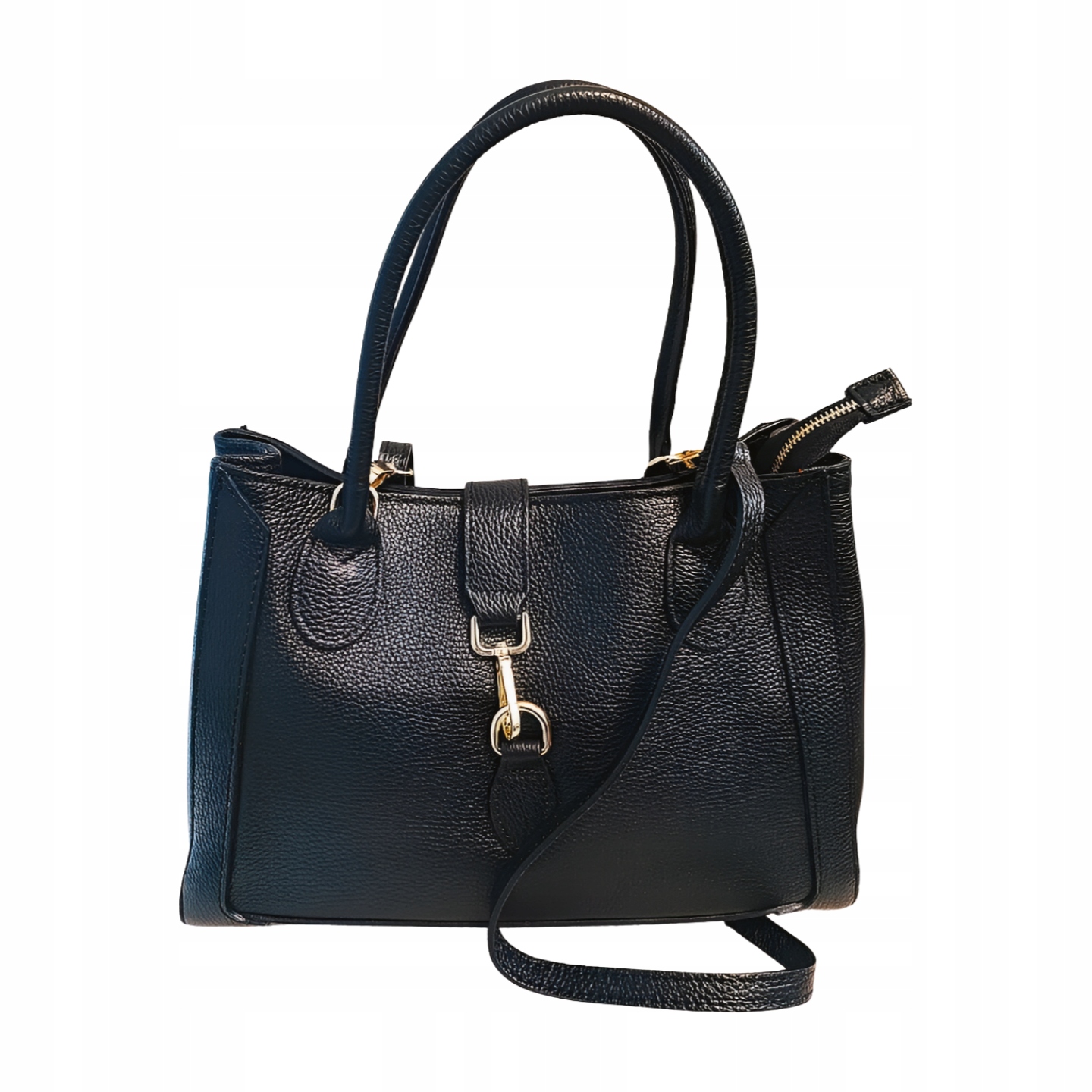 Massimo Contti kožená shopper kabelka černá