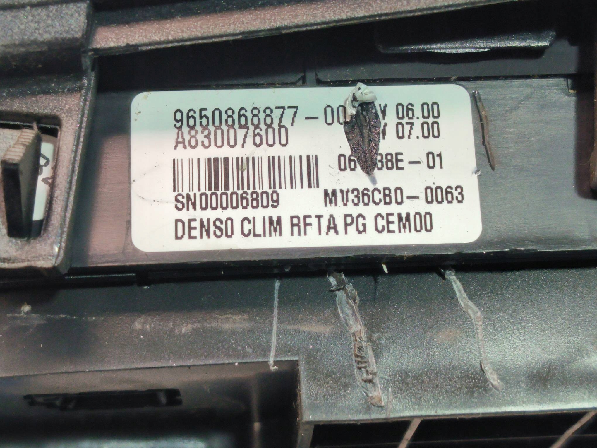 Unite commande clima 9650868877 CITROEN C4 Picasso et