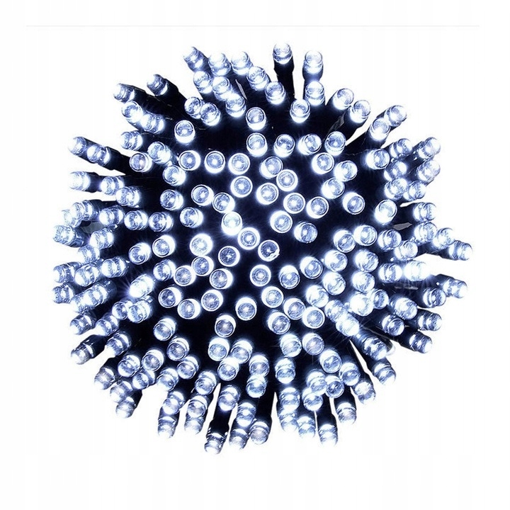 LAMPKI CHOINKOWE 100 LED BIAŁY ZIMNY Z ZASILACZEM