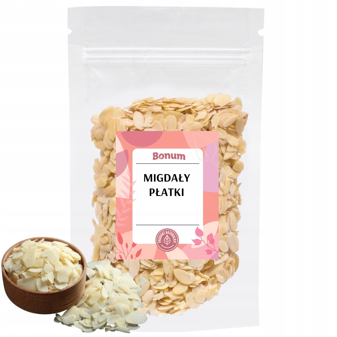 Mandle plátky madlové plátky Přírodní ořechy Sušené Ovoce čerstvé 1kg Bonum