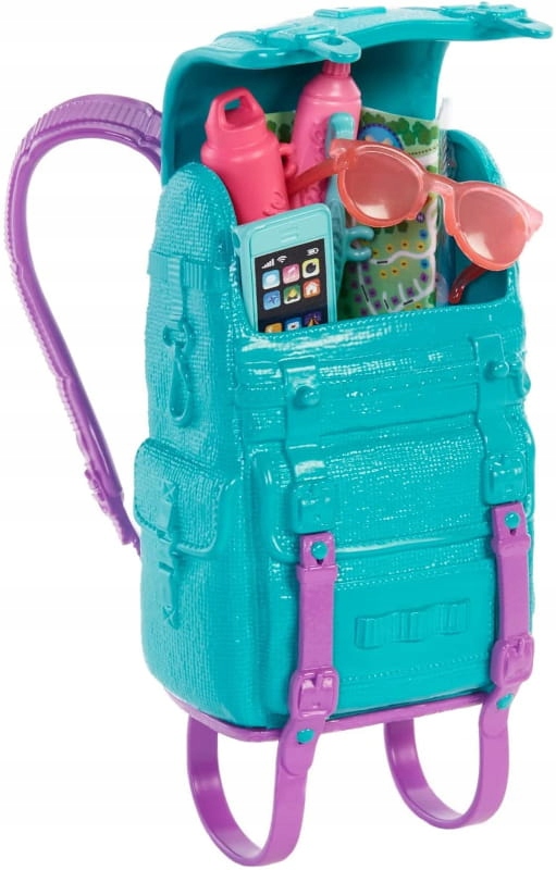 LALKA BARBIE ZESTAW PODRÓŻNICZKA CAMPING MALIBU + PIESEK + AKCESORIA HDF73 Marka Barbie