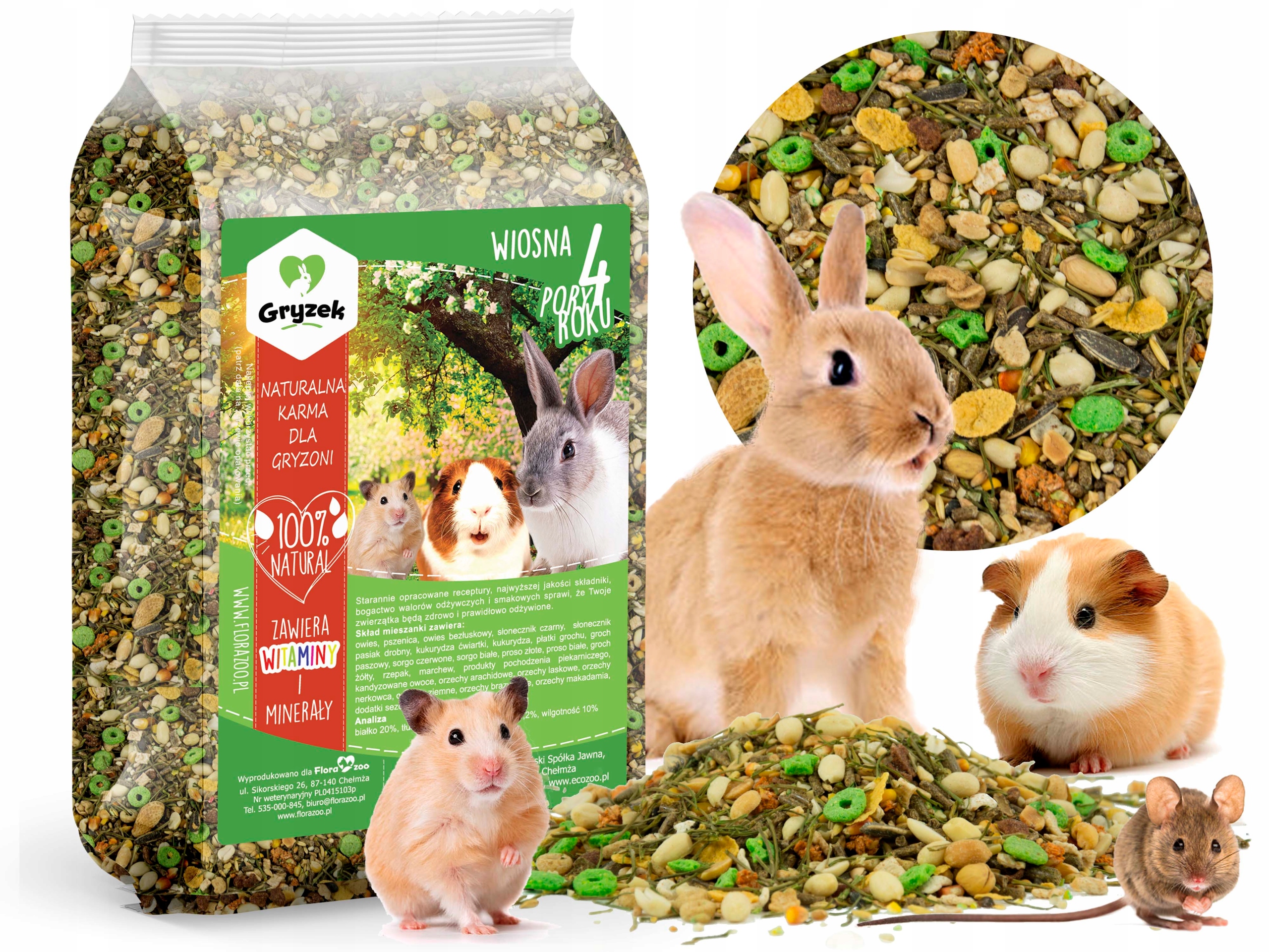 KARMA DLA GRYZONI KRÓLIKA CHOMIKA ŚWINKI WIOSNA 6