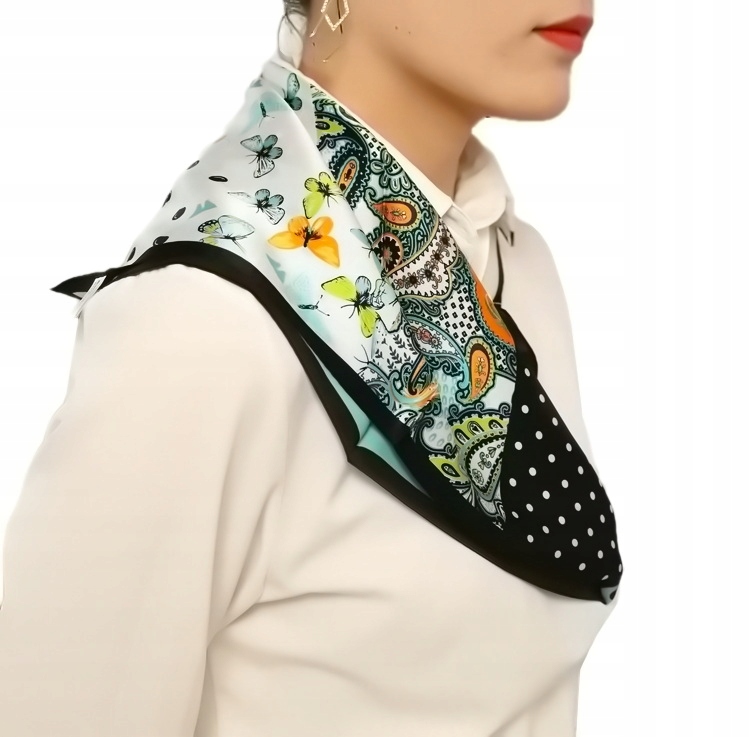 100% JEDWAB MARKOWA APASZKA CHUSTA JAKOŚĆ PREMIUM^