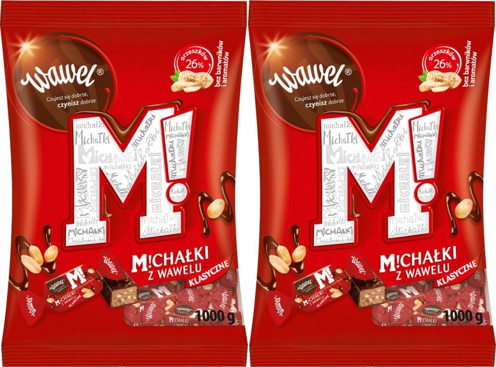 Cukierki Michałki z Wawelu Klasyczne w czekoladzie Wawel 1kg x2