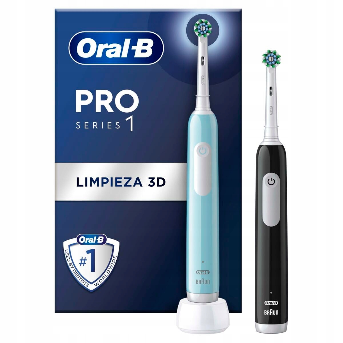 Oral-B Pro 1 Series niebieska i czarna szczoteczka elektryczna