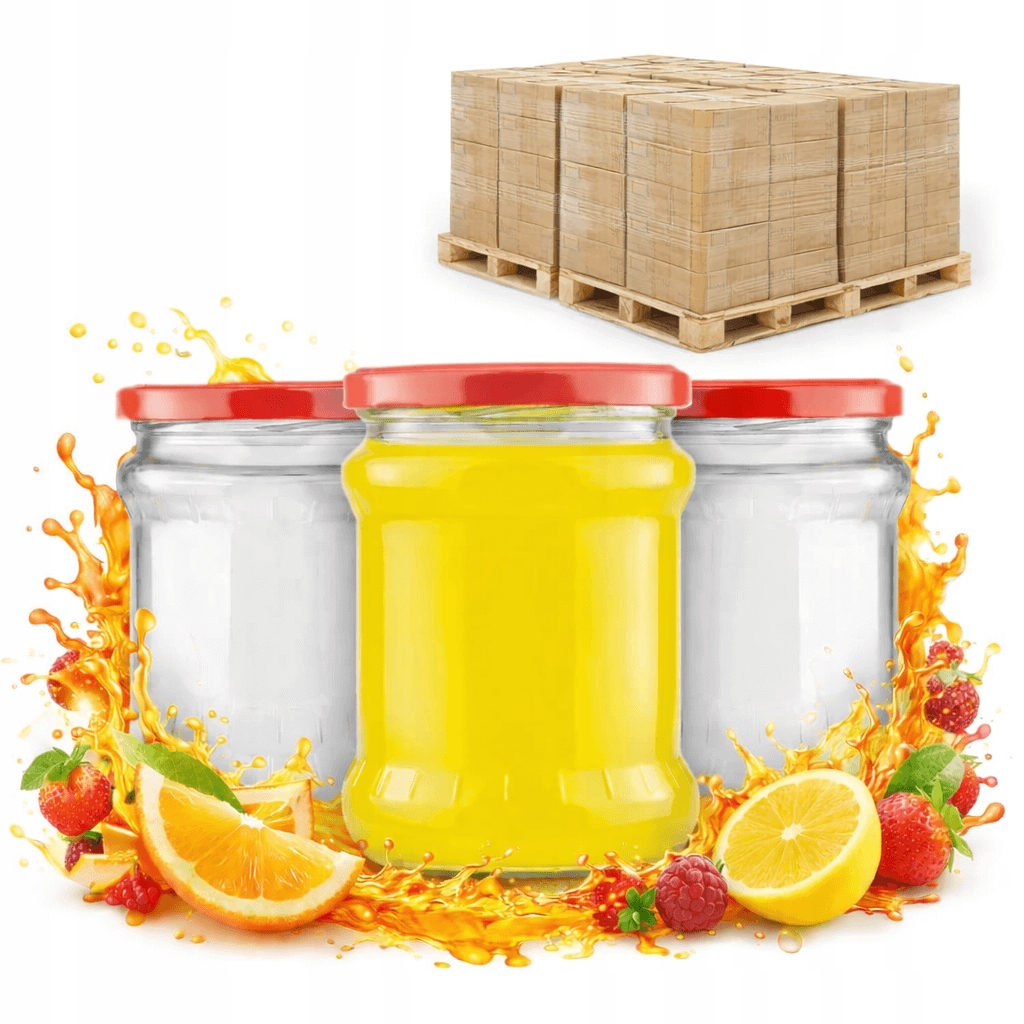 Paleta 2520 sztuk Słoik Szklany 500 ml na Dżem Przetwory Miód Bez Wieczka