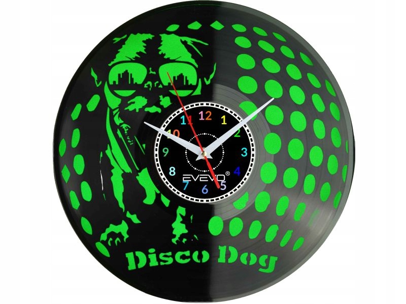 Nástěnné Hodiny Mops Mopsík Mopsítko Pug Pes Fluorescenční Pozadí Deska Vina