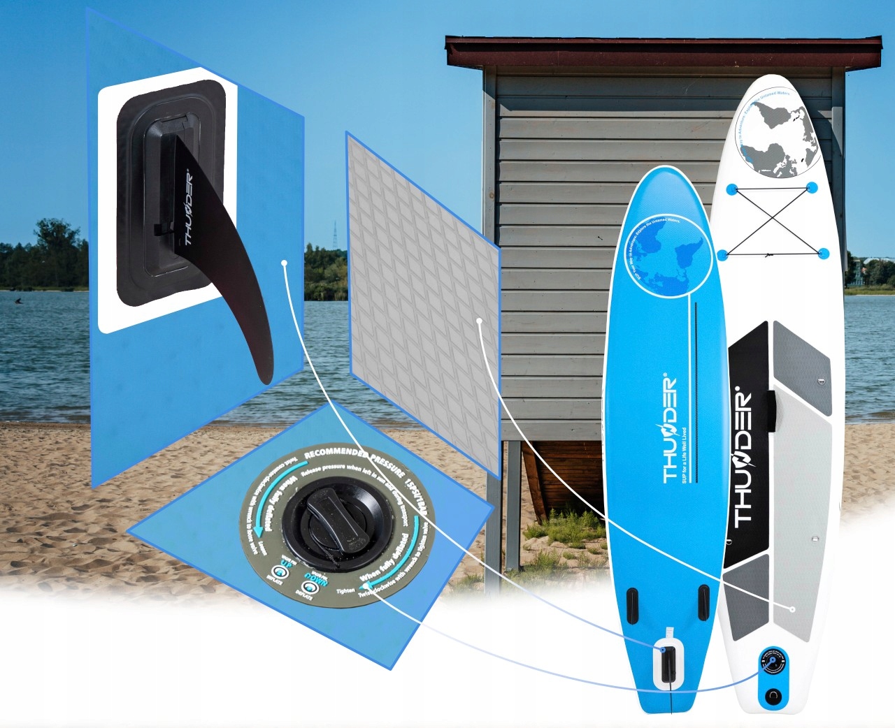 Deska SUP 320CM stand up nadmuchiwana z wiosłem + krzesełko Thunder Rodzaj deski SUP
