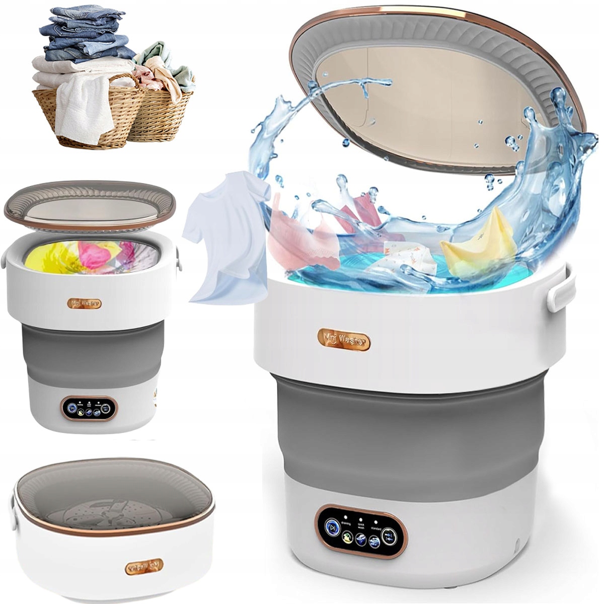 Mini Przenośna Mini Pralka Turystyczna Do Bielizny Wsad 12L +kosz Spustowy