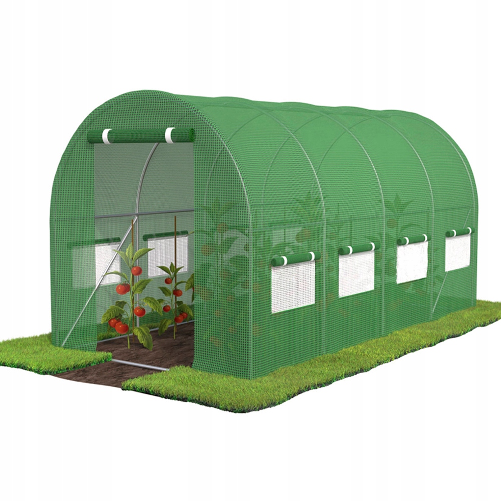 TUNEL OGRODOWY FOLIOWY SZKLARNIA FOLIA UV 2x4,5x2m FOLIAK Z OKNAMI SOLIDNY Producent JohnGreen