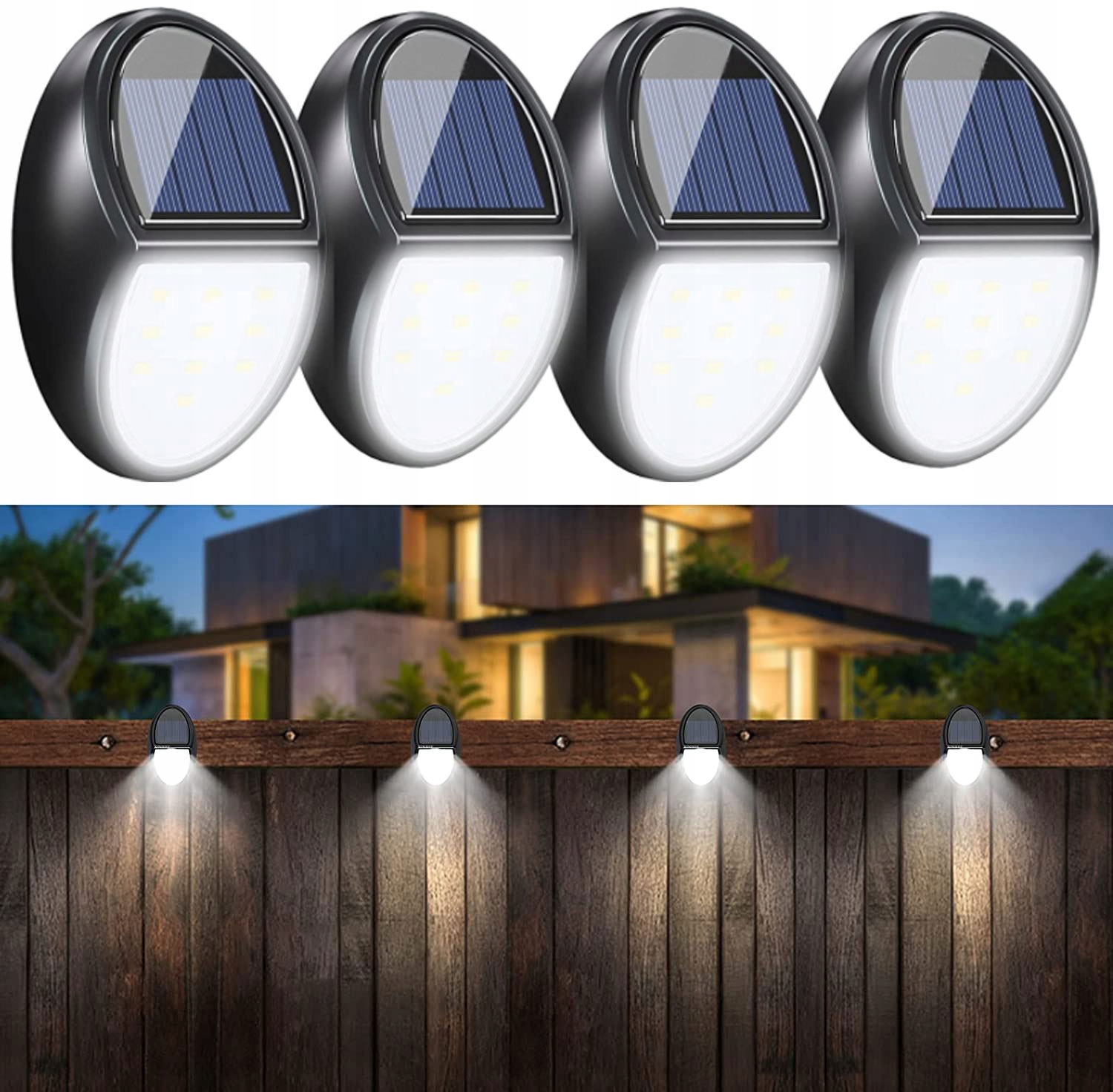 

4X Solar Latarnia Lampa Uliczna Lampa Ścienna IP65