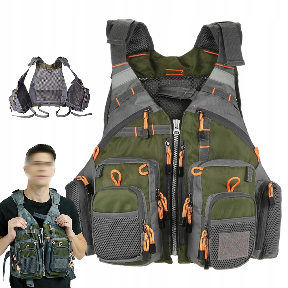 Kamizelka Wędkarska Kamizelka Na Ryby Z Kieszeniami Praktyczna
