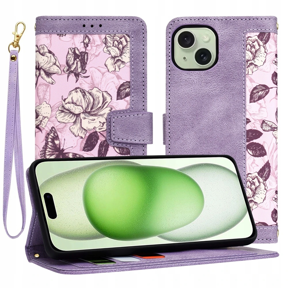 Etui Techsuit FlipCraft na iPhone 15 Plus – tajemniczy fiolet