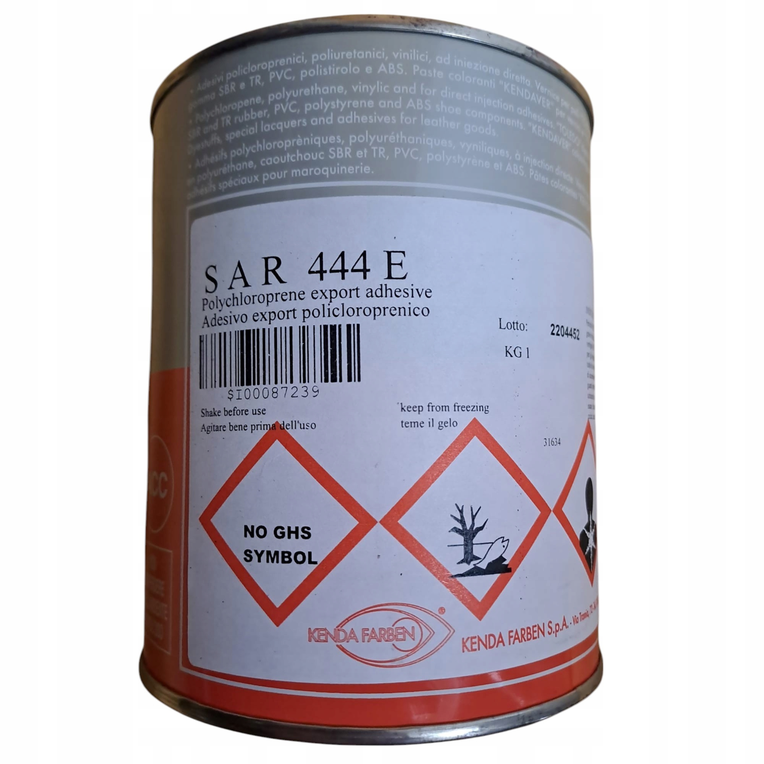 Klej Sar 444E Skóra Podeszwy Guma 1KG- 07.05.28