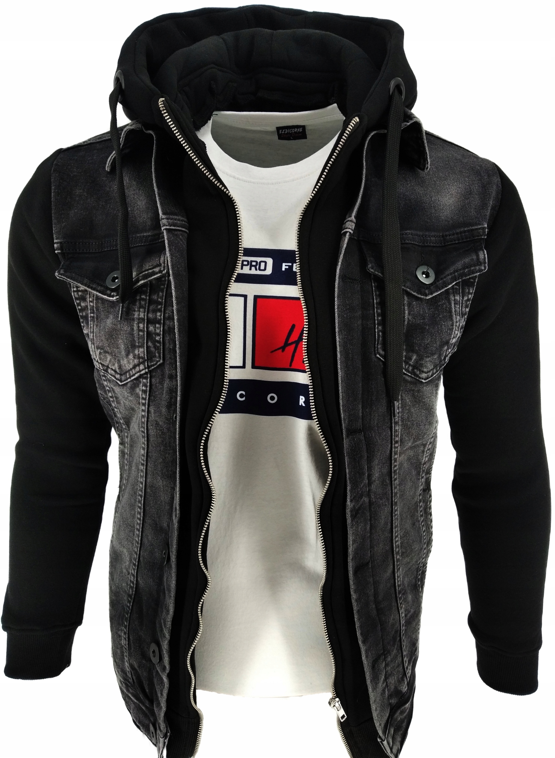 

Bluza Męska Kurtka Turecka Jeansowa Czarna M