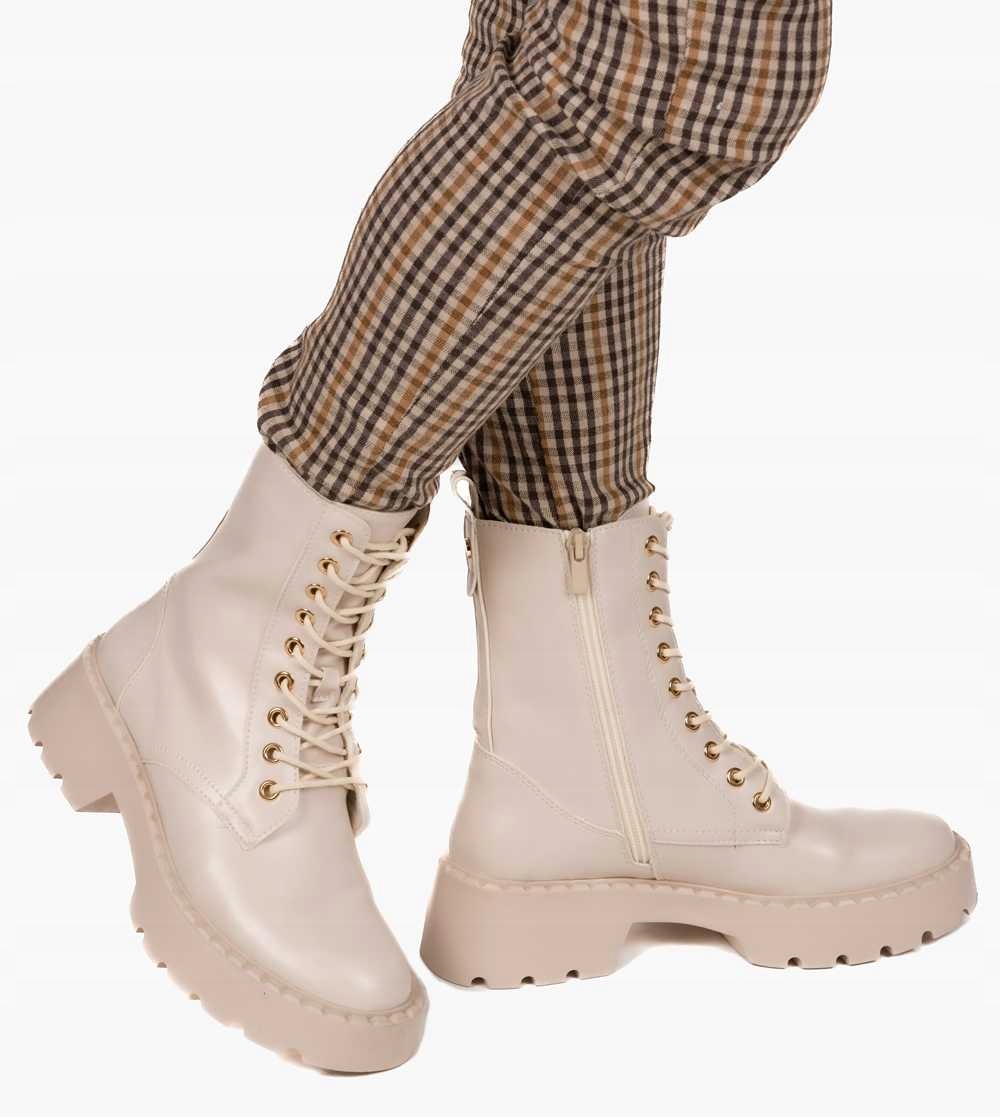 Kanady Kotníkové Boty Workery Na Platformě Dámské Polské