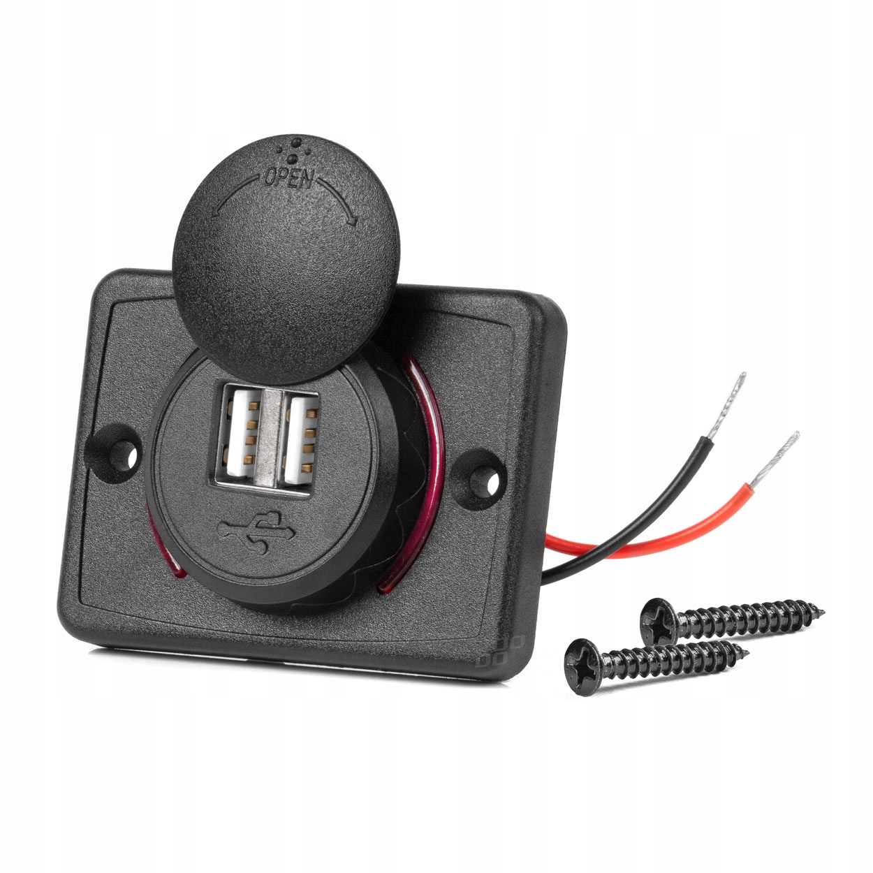 Wodoodporna Ładowarka Usb 12/24V Z Led Do Samochodu Łodzi Kampera Gniazdo