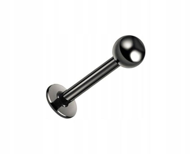 

Tytanowy labret Czarny Piercing 1,2/10/3