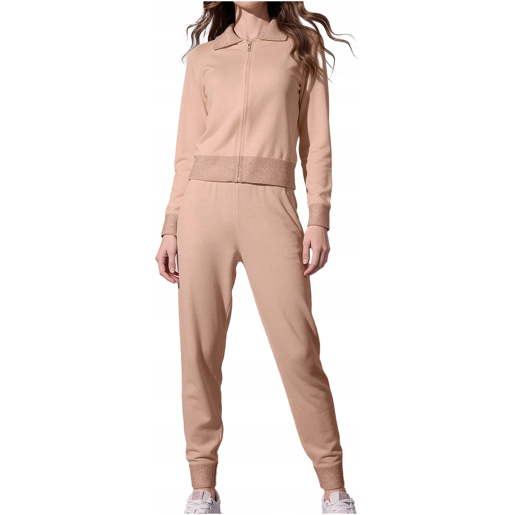 Lormar komplet damski beżowy regular rozmiar L/XL bez karmelowy 3 szt.