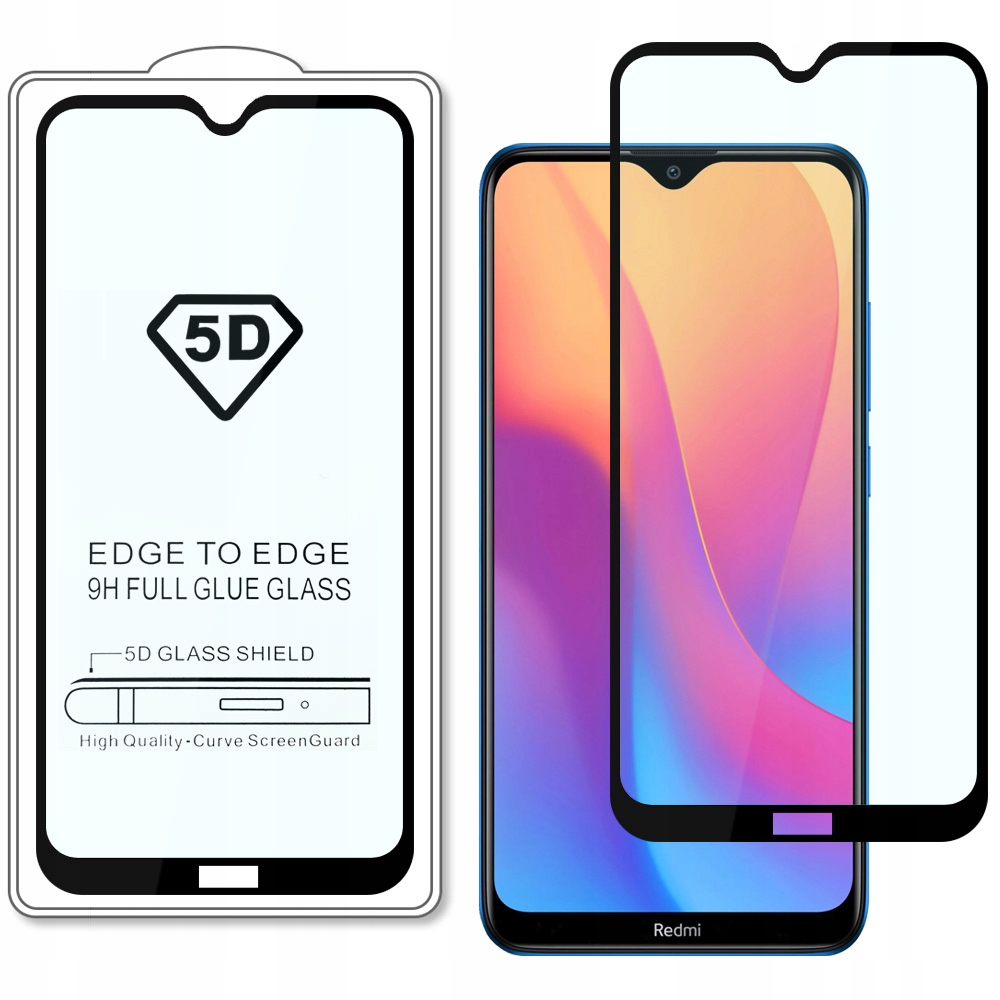 

Czarne Szkło Hartowane Full Glue 5D Do Redmi 8A