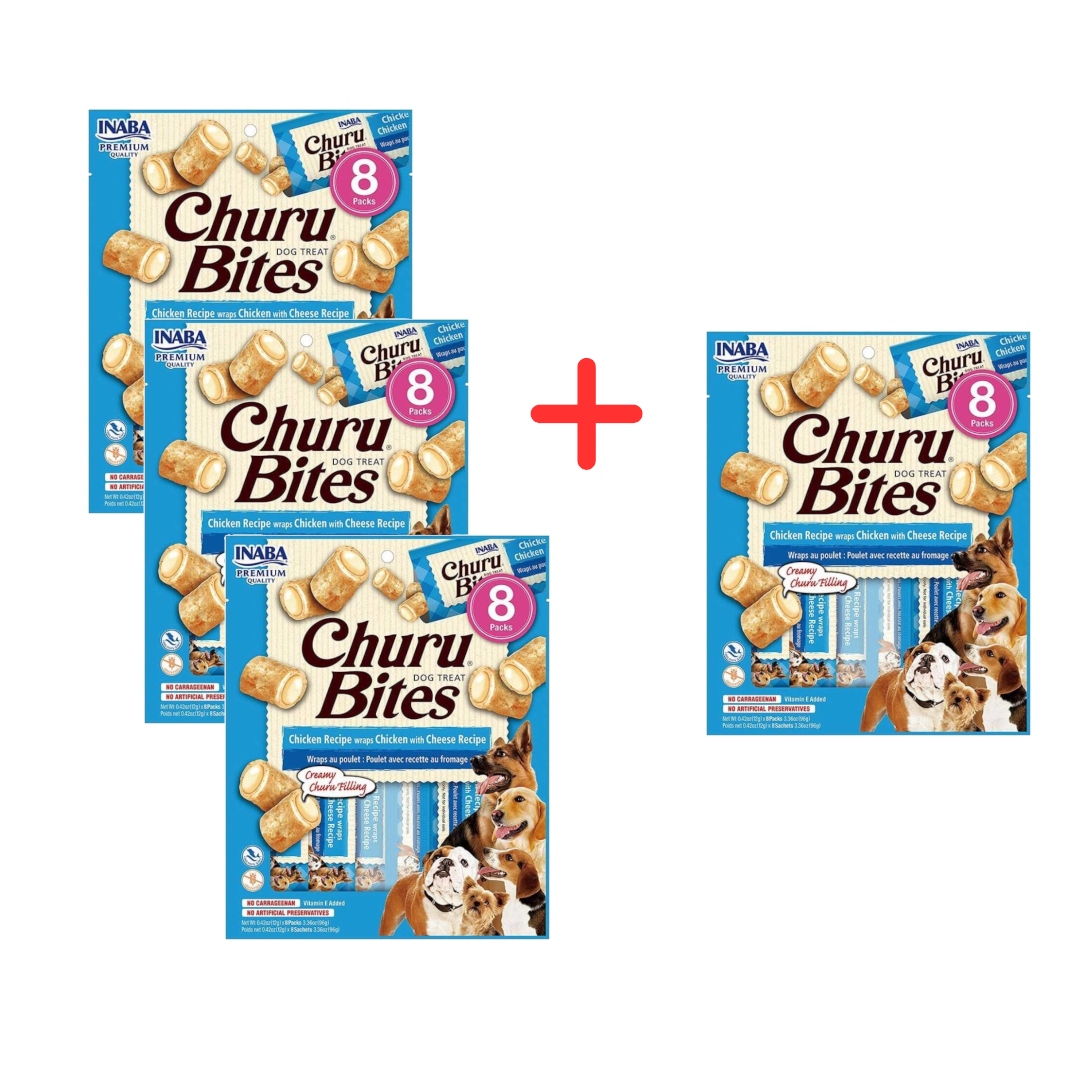 Levně Inaba Dog Churu Bites Chicken Wraps 4x96g Pamlsek Psa Kuře