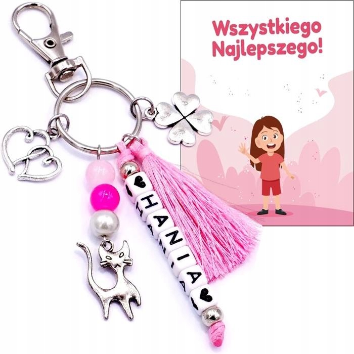 BRELOCZEK ZAWIESZKA IMIE PREZENT NA DZIEŃ KOBIET WALENTYNKI DZIEWCZYNKA