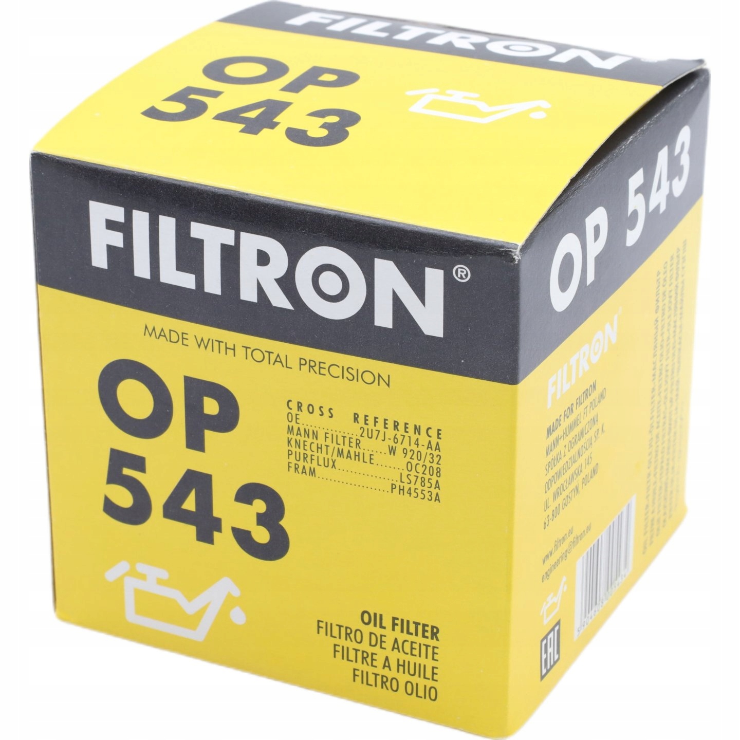 Filtr Oleju Filtron OP543 Producent części Filtron