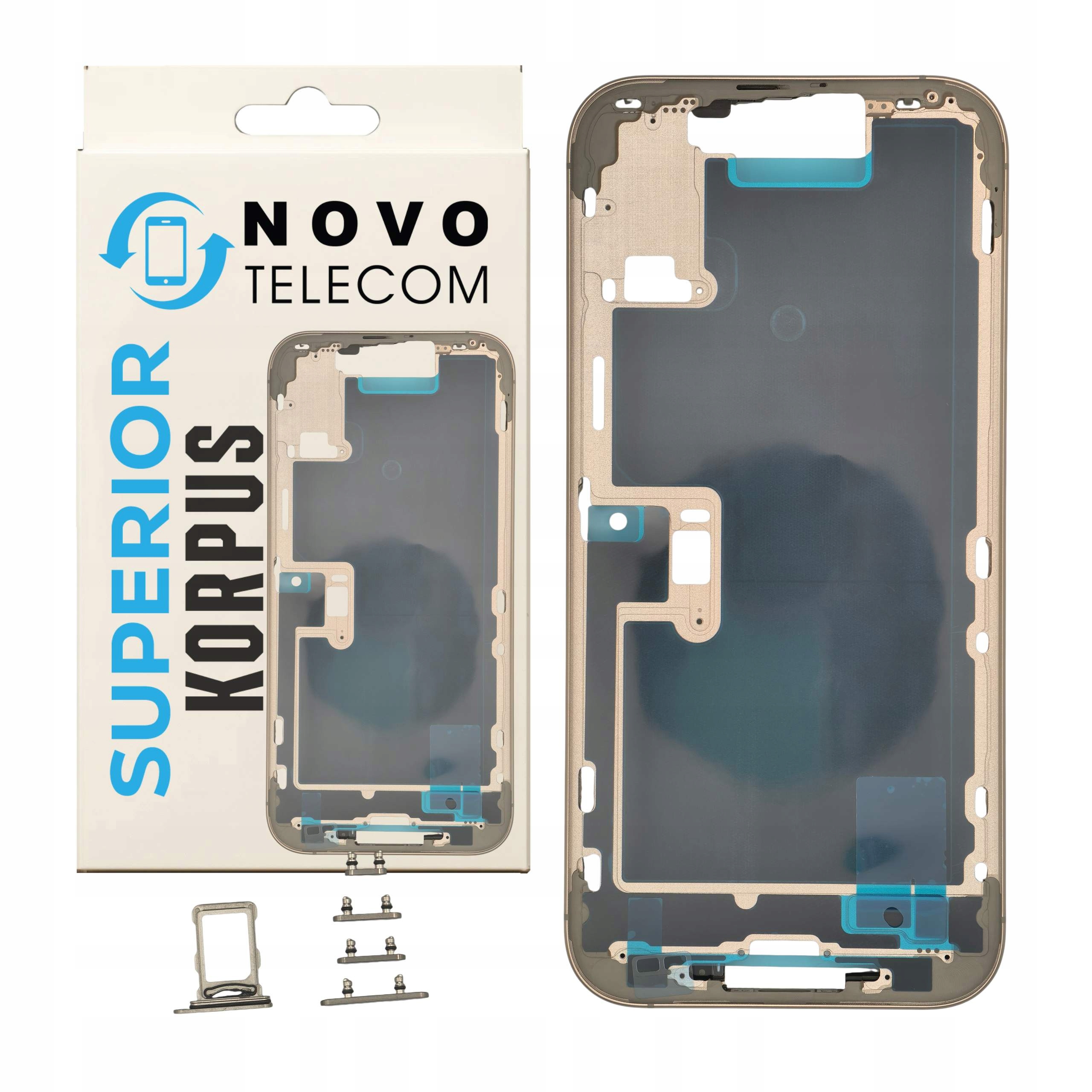 Tělo pouzdra Rámeček telefonu pro iPhone 16 Pro Max, přírodní